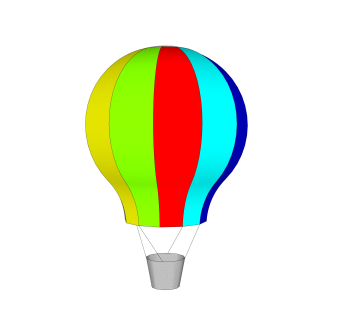 现代热气球草图大师模型，热气球SKP模型下载