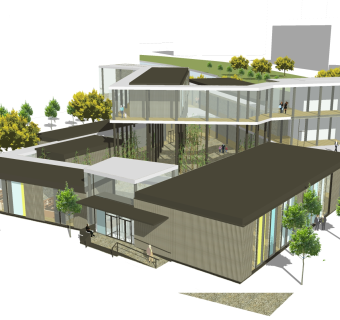 现代办公楼外观草图大师模型，办公楼外观sketchup模型免费下载