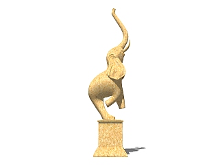 现代大象雕塑小品草图大师模型，大象雕塑小品sketchup模型免费下载