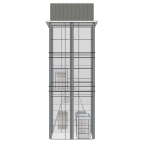 现代观光电梯草图大师模型，观光电梯sketchup模型免费下载