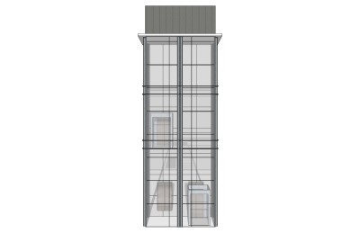 现代观光电梯草图大师模型，观光电梯sketchup模型免费下载