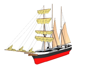 现代帆船<em>免费su模型</em>，帆船skp模型下载
