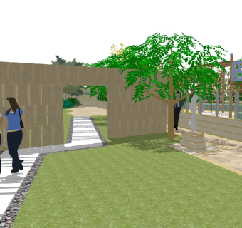 欧式公园景观草图大师模型，公园sketchup模型免费下载