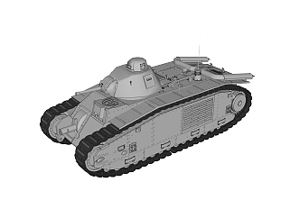 现代B1重型<em>坦克</em>草图大师<em>模型</em>，重型<em>坦克sketchup模型</em>下载