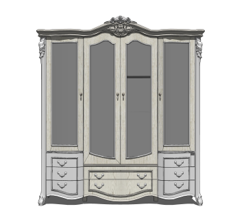 现代简约酒柜su模型，酒柜草图大师模型下载