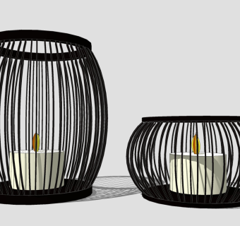  现代蜡烛摆件草图大师模型，蜡烛摆件sketchup模型下载