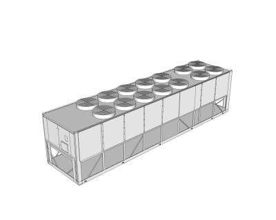 现代冷水机组草图大师模型，冷水机组su模型下载