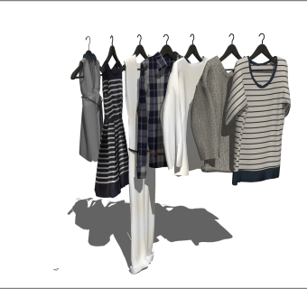 现代衣服草图大师模型，衣服SU模型下载