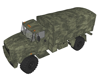 <em>军用</em>卡车sketchup模型，<em>军用</em>卡车skp模型下载