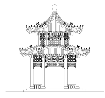 重檐六角亭建筑CAD图库(内含有设计总说明)