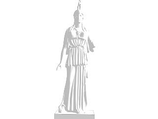 雅典娜女神雕塑su模型,摆件草图大师模型下载