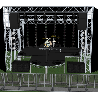 现代镜框式舞台草图大师模型，舞台skb模型分享