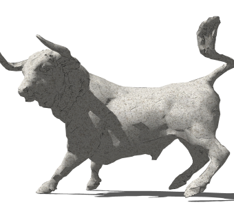 奔牛雕塑su模型,摆件草图大师模型下载