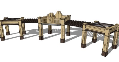 欧式入口大门草图大师模型下载，入口大门SU模型免费下载