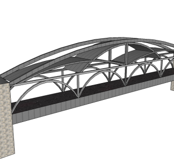 现代公路桥草图大师模型，公路桥su模型下载