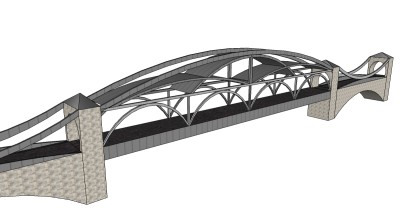 现代公路桥草图大师模型，公路桥su模型下载