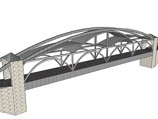 现代公路桥草图大师模型，公路<em>桥su模型</em>下载