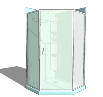 现代淋浴房sketchup模型，淋浴房草图大师模型下载