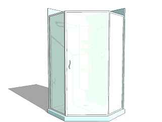 现代淋浴房sketchup模型，淋浴房草图大师模型下载