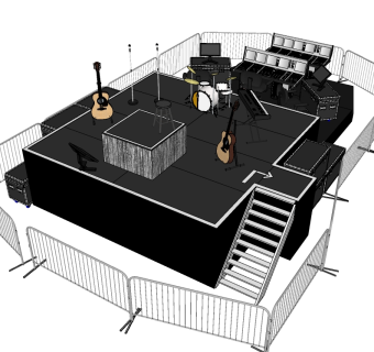 现代舞台草图大师模型，舞台SU模型下载