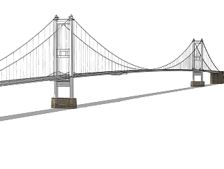 悬索桥<em>设计草图</em>大师模型下载，sketchup悬索桥su模型...