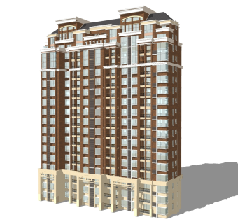 欧式公寓sketchup模型，公寓草图大师模型下载