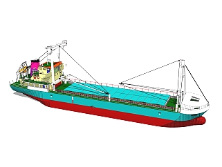 现代大型货轮skp模型模型，<em>货船</em>sketchup模型下载