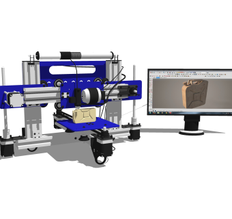 现代3D打印机sketchup模型，日用电器su模型下载