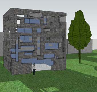 西泽立卫作品别墅设计草图大师模型下载、西泽立卫别墅设计su模型下载