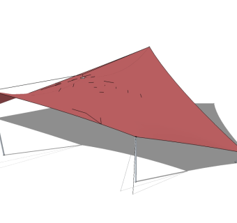 现代张拉膜su模型下载、张拉膜草图大师模型下载