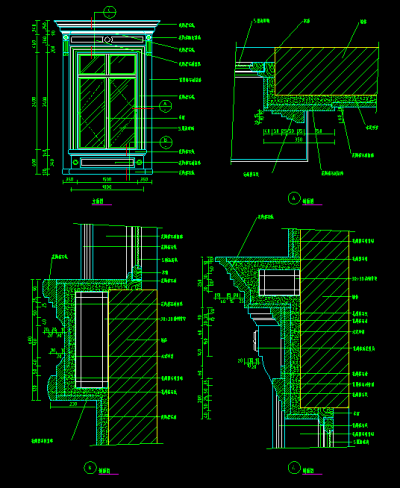 仿古欧式古<a href=https://www.yitu.cn/sketchup/chuang/index.html target=_blank class=infotextkey>窗</a>大样图