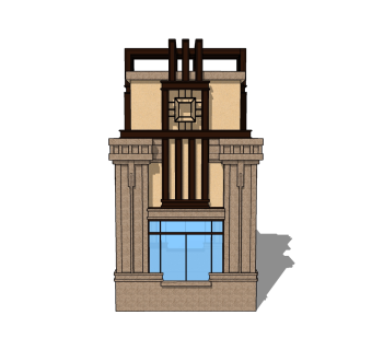 现代岗亭SU模型，岗亭SKB文件下载