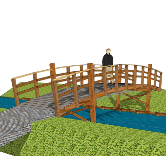 拱桥草图大师模型下载，sketchup拱桥模型分享