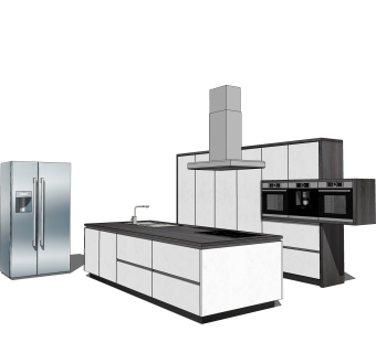 现代橱柜草图大师模型，橱柜sketchup模型下载