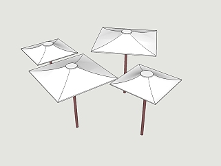 雨伞雕塑su模型下载、雕塑草图大师模型下载