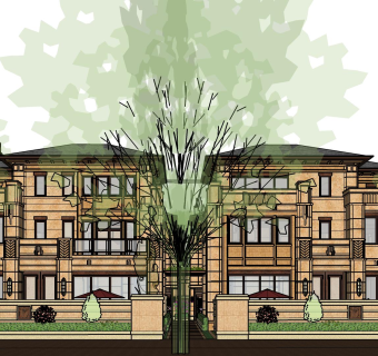 欧式联排别墅su模型，别墅sketchup模型下载