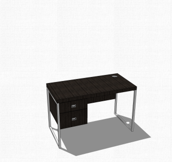 现代班台桌草图大师模型，班台桌sketchup模型下载