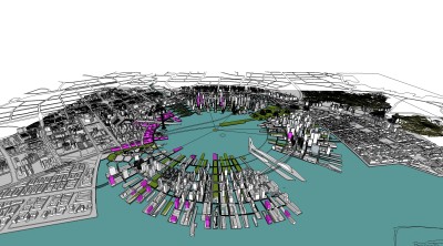 现代城市规划免费su模型下载、城市规划草图大师模型下载