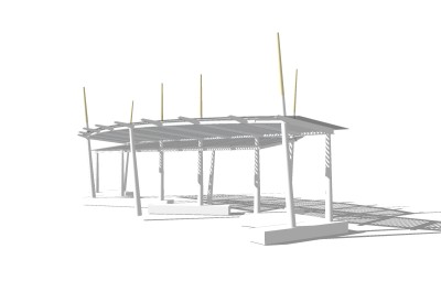 现代造型廊架草图大师模型，造型廊架sketchup模型下载