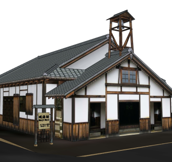 日式古建寺庙草图大师模型下载、古建寺庙su模型下载