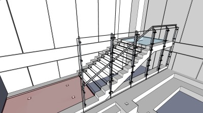 中式楼梯草图大师模型，楼梯sketchup模型下载