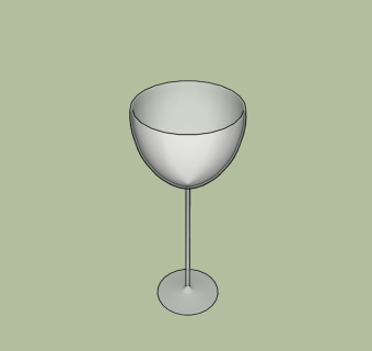 玻璃葡萄酒杯su模型，酒杯草图大师模型下载