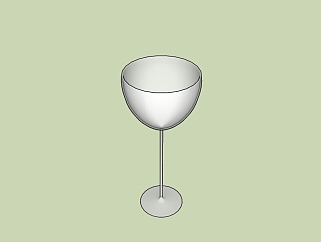 玻璃葡萄酒杯su模型，<em>酒杯</em>草图大师模型下载