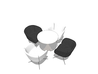 现代圆形会议桌草图大师模型，会议桌sketchup模型下载