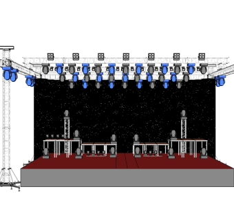 现代舞台草图大师模型，舞台SU模型下载