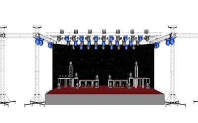 现代舞台草图大师模型，舞台SU模型下载