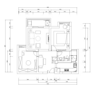 欧式两室两厅90㎡层林尽染施工图CAD图纸分享