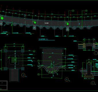 长廊花架CAD图纸，长廊花架CAD施工图下载