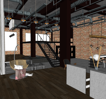 产品展示厅草图大师模型，家装SU模型下载