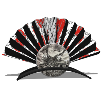 古风折扇摆件草图大师模型,现代装饰品su模型下载